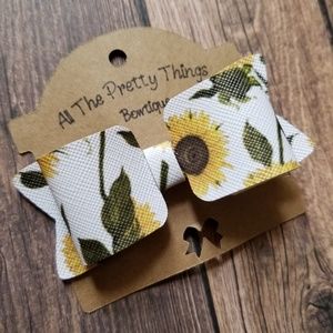 Sunflower Bow, Faux Leather